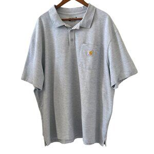 Carhartt Loose Fit Pique Polo Shirt In Light Gray Size 3XL